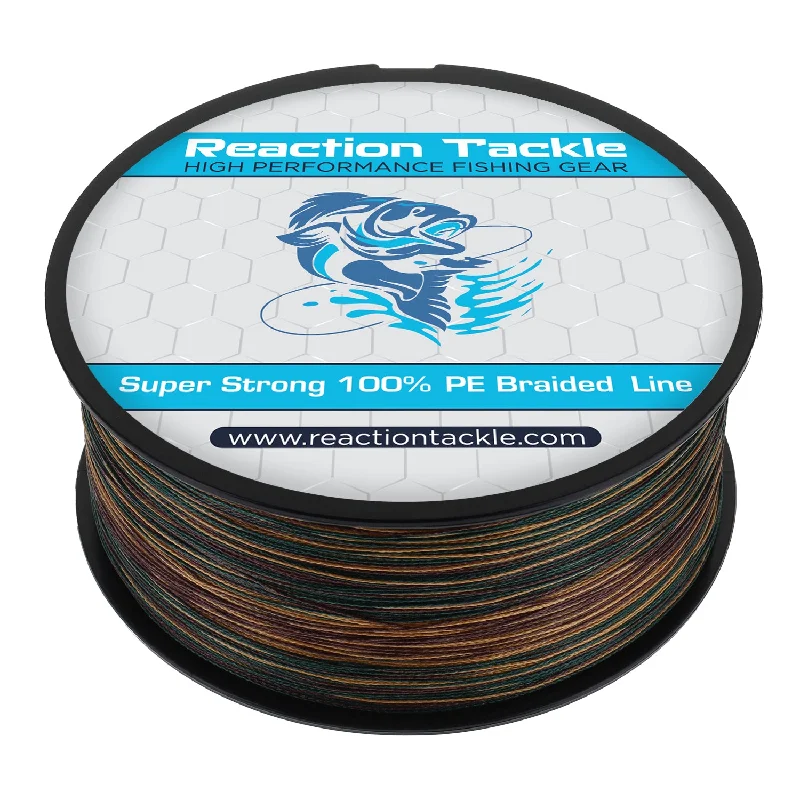 Reaction Tackle Braided Fishing Line - Green Camo