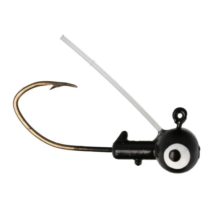 Eagle Claw Pro-V Weedless Ball Jig Head 1/16 10ct Black