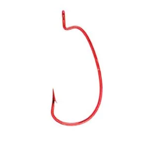 Eagle Claw Pro Worm Extra Wide Gap Red 5ct Size 2/0