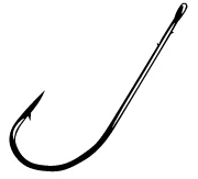 Gamakatsu Worm Hook Black Size 2/0 6ct