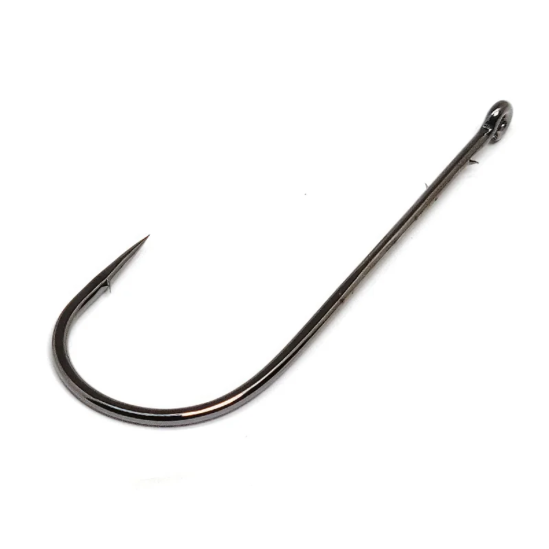 Gamakatsu Worm Hook Straight Shank Round Bend NSBlack Size 3/0 5ct