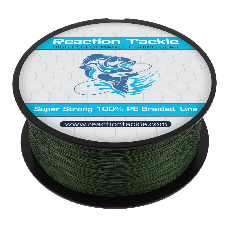 Reaction Tackle Braided Fishing Line - NO FADE Low-Vis Green