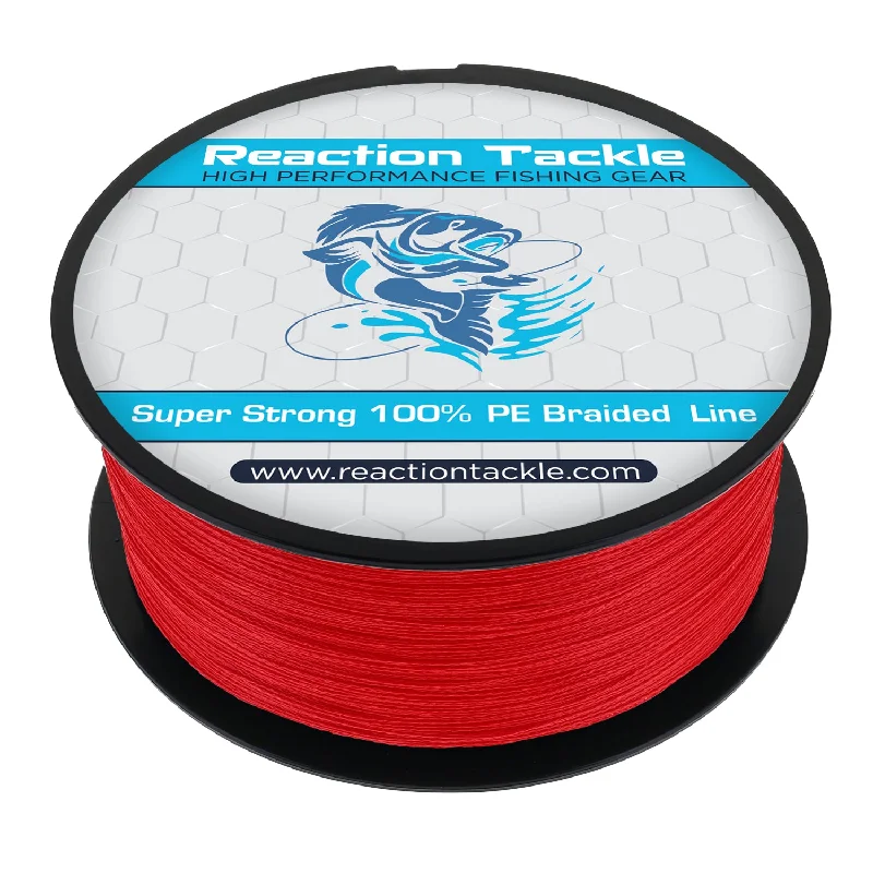 Reaction Tackle Braided Fishing Line - NO FADE Red