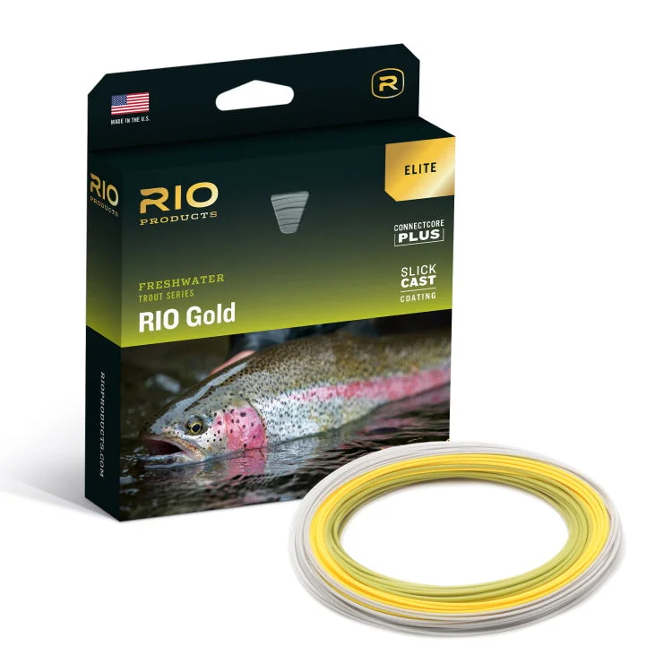 Rio Gold Elite Floating Fly Line - Moss/Gold/Gray