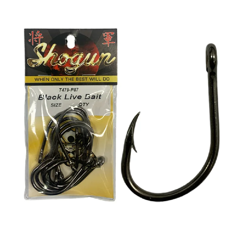 Shogun Black Live Bait Hooks Qty 10