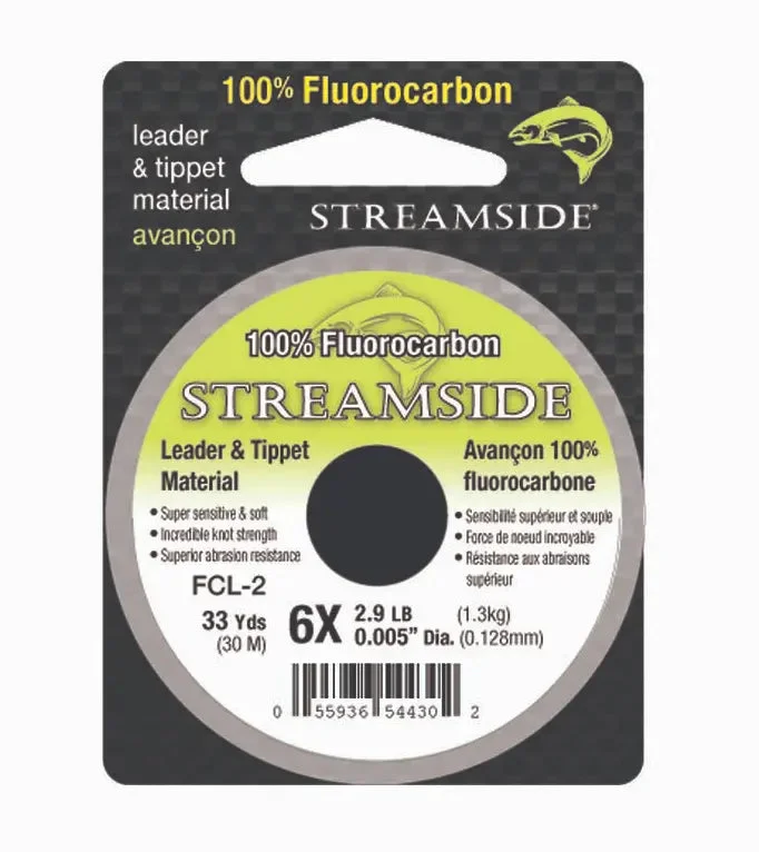 Streamside Fluorocarbon Leader & Tippet Material 6.6lb 33yd