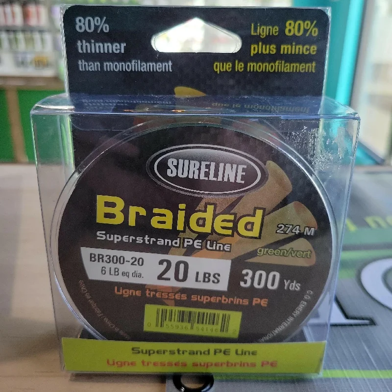 Sureline Braided Superstrand PE Line Green 300yds 20lb