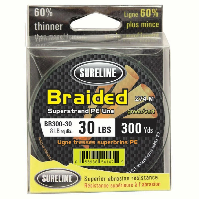 Sureline Braided Superstrand PE Line Green 300yds 40lb