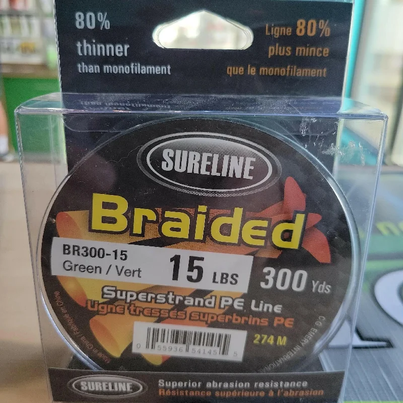 Sureline Braided Superstrand PE Line Green 300yds 15lb