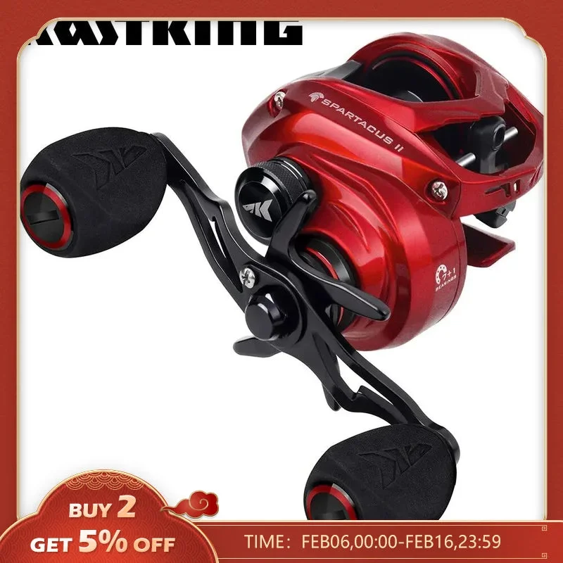 Spartacus II Red Baitcasting Reel!  With a max drag of 8KG and a high-speed gear ratio of 7+1,